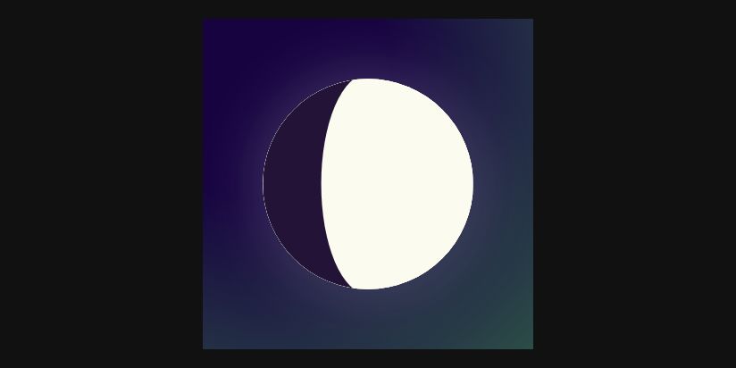 Preview of the Moon, at its current phase